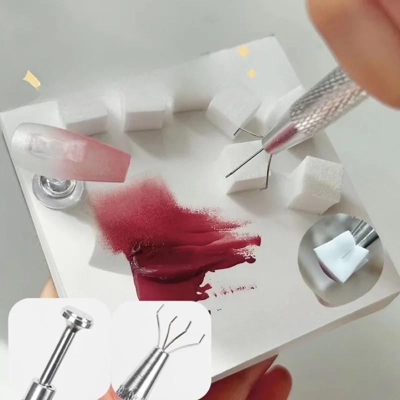 Quadratisches Nailart-Schwamm-Set Farbverlauf-Nagelpinsel Gel-Polish-Design Nagelschwamm Greifstift Maniküre-Zubehör