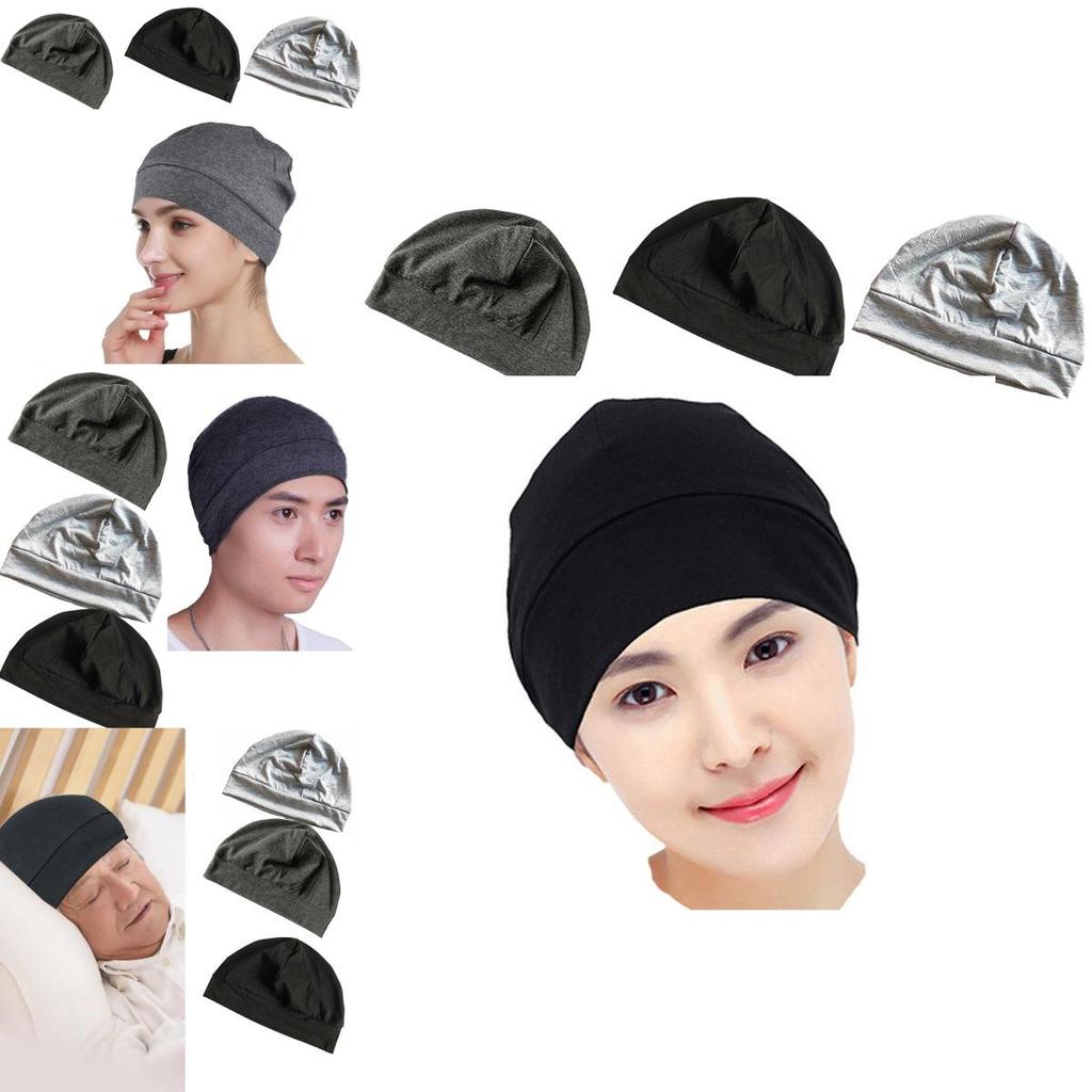 Unisex-Schlafmütze aus Baumwolle für Erwachsene, dünn und atmungsaktiv, ideal für den Winter, perfekt zum Schlafen und für klimatisierte Räume.)