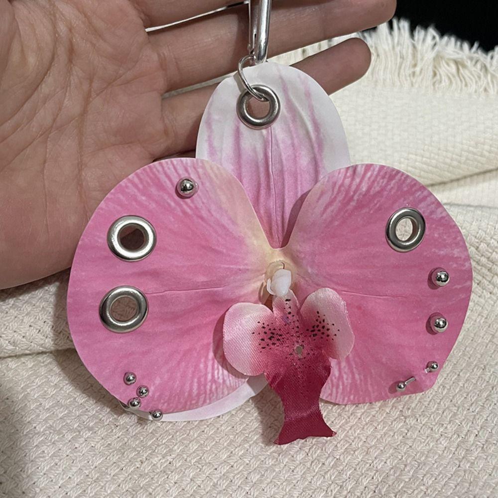 Keyring Phalaenopsis Orchid Keychain Phone Charms Bag Pendant Gift Jewelry