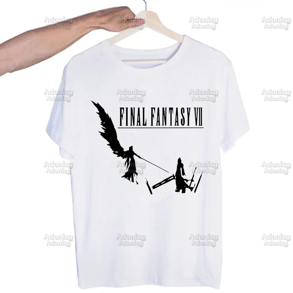 Final Fantasy 7 Fan Art Harajuku Men's Tshirt Printed Unisex Short Sleeve T-shirt Cool Cartoon Casual Male Streetwear Tops