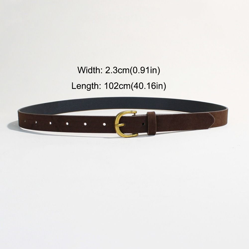 Luxury Design Suede Leather Belt Versatile Gold Pin Buckle Women Waist Belt Retro Vintage Frosted Thin Waistband