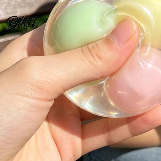 Hand Exerciser Squeezing Toy Layered Crunchy Squeeze Ball, Rainbow Stress Relief Fidget for Desk, Soft Rubber Desktop Toys Sensory Ball Adults