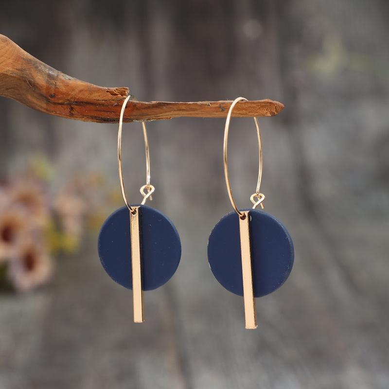 Trendy Charm Alloy Mom Earrings Round Splice Long Strip Design Elegant Jewelry for Mother Daily Work Wear