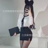 Sexy female secretary white-collar perspective long-sleeved shirt tight-fitting hip-wrapped short skirt uniform female teacher professional attire