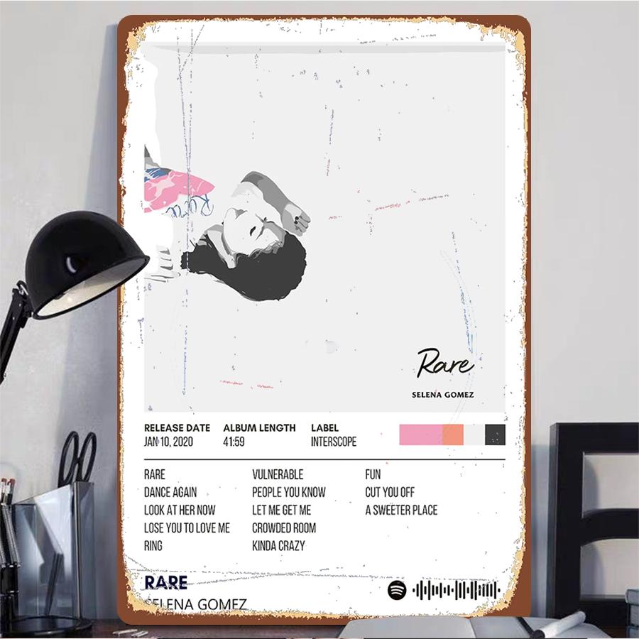 Selena Gomez Rare Album Cover Custom Metal Wall Art Music Decor for Bedroom Living Room Home Decoration