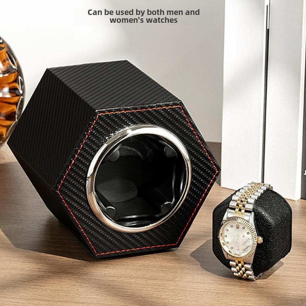 Automatic Single Watch Winder Display Storage Case PU Leather Exterior Rotator Wristwatch Shaker for