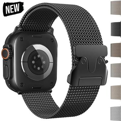 Milanese Strap for Apple Watch Band Ultra 2 49mm 46mm 44mm 45mm 41mm 42mm 40mm 38mm Loop Bracelet for iWatch Series S10 9 7 8 5 6 SE