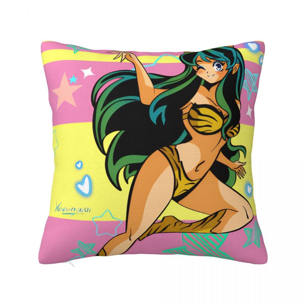 Pillow Cover Urusei Yatsura Anime Custom Cushion Cover Novelty Pillow Case For Office Car Home Decorative Pillowcases