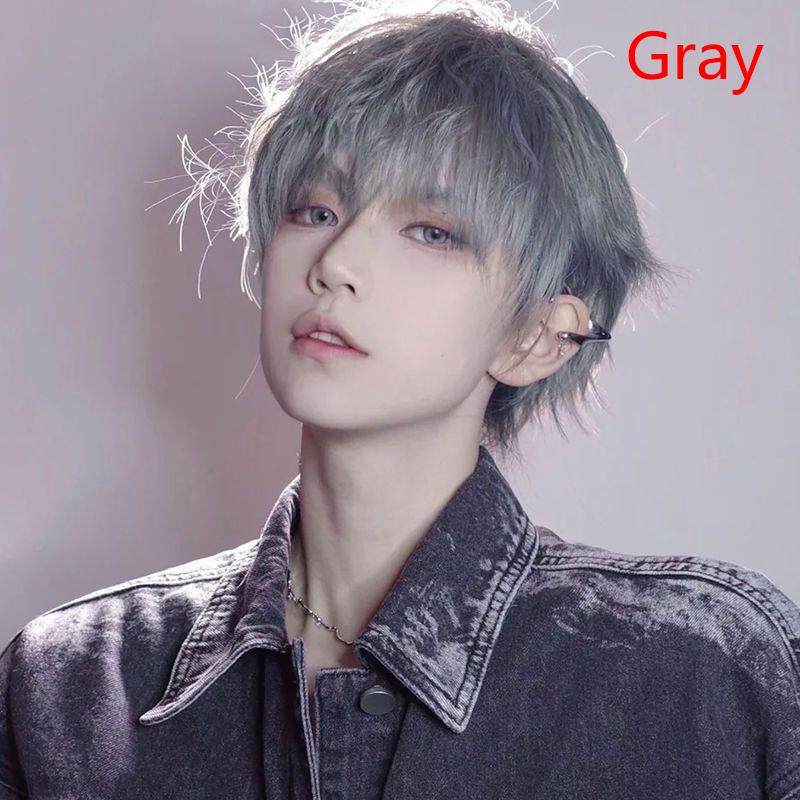 Men Anime Cosplay Wig Male Short Straight Costume Synthetic Hair Cause Wigs Heat Resistant Synthetic Scalp Hair