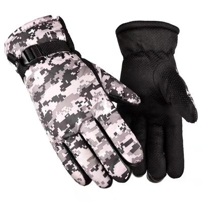 Men'S Camouflage Gloves Outdoor Riding Fleece Thickened Thermal Ski Gloves Electric Vehicle Motorcycle Gloves