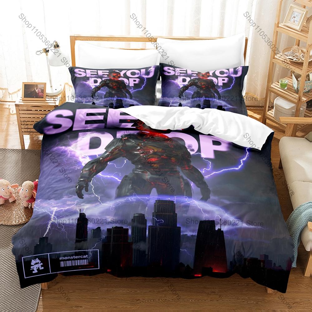 RAY VOLPE Themed Duvet Cover + 2 Pillowcases Electronic Music Design Cozy Bedding for Home & Dorm