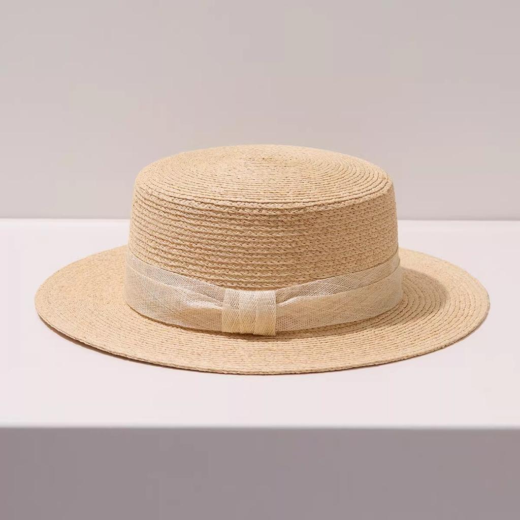 [Minimalist Life] French Elegant Straw Hat Female Summer Shade Holiday Sunscreen Hat Imported Philippine Mashara