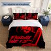 Friday the 13th 3‑Piece Bedding Set Soft Microfiber Duvet Cover Pillowcases Comfortable Bed Linen for Bedroom Decoration