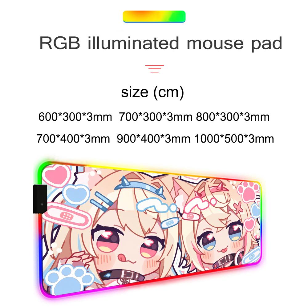 fuwamoco Mouse Pad RGB Gaming Mousepad Big LED Pad PC Desk Mat Luminous Mouse Pad Large Keyboard Mats Table Rug With Backlit