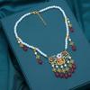 Ethnic Style Pearl Jewelry Set Vintage Tassel Eyebrow Pendant Women Jewelry Suit  Wedding