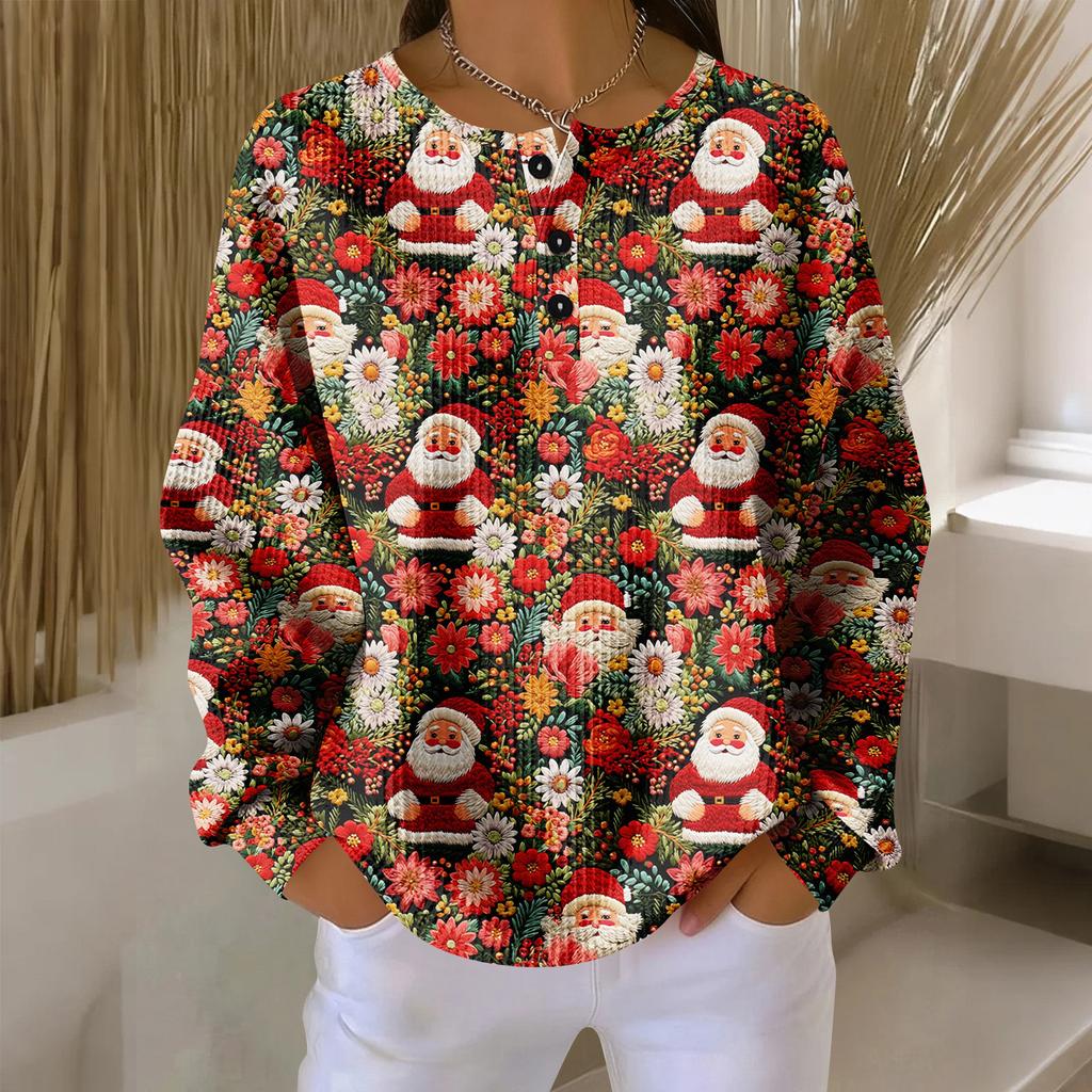 Women's Casual Shirts Long Sleeve Tops Button Up V Neck Loose Knit Fall Favorites For Women