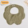 Korean-Style Solid Color Gauze Baby Petal Bib, Soft 7-Layer Waterproof, All Cotton, Class A