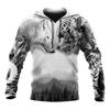 Spring and Autumn Men's Wolf Animal Pattern 3D Printing Hoodie Harajuku Fashion Hooded Sweatshirt Unisex Casual Pullover 01