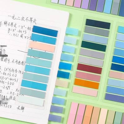Morandi Colored Transparent Sticky Memo Pads - Writable PET Index Tabs and Adhesive Label Stickers