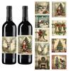 Santa Claus Xmas Tree Christmas Wine Bottle Sticker Snow Man Wine Bottle Cover  Bar