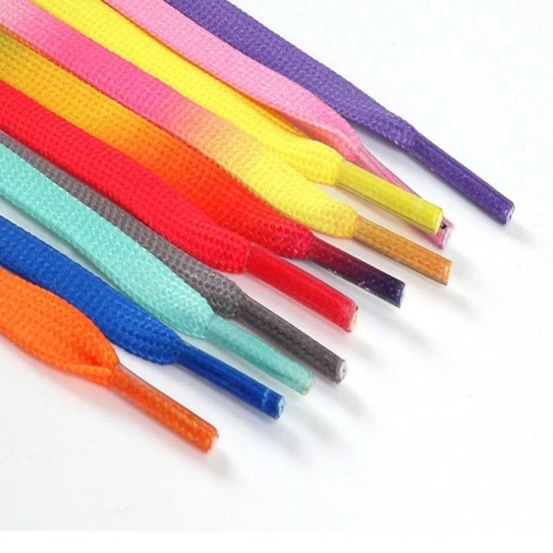 Candy Gradient Shoelaces Colorful Flat Shoelaces for Sneaker Casual Canvas Shoe Laces Camping Silk Shoelaces 90cm/120cm