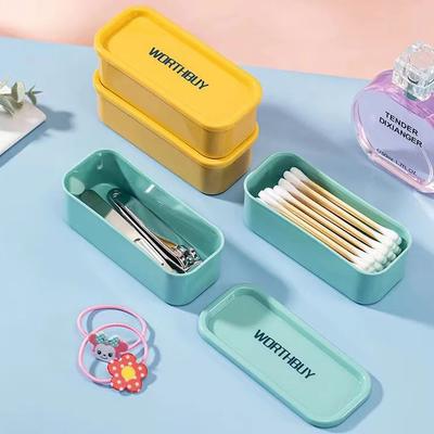 Tragbare Wattestäbchenbox Reise Zahnseidehalter Etui Kleinteile Organizerbox Staubdichte Aufbewahrungsbox für Kabel von Draht-Ohrhörern