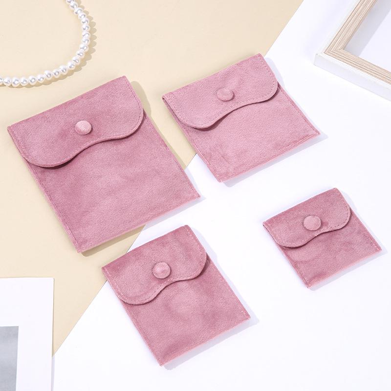 Velvet Jewelry Bag with Snap Button for Bracelets, Necklaces, Rings, and Accessories Storage