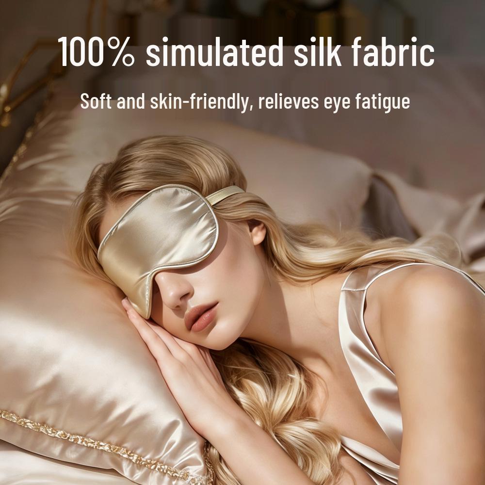 Maschera per gli occhi in seta: Blocca la Luce, Morbido, Traspirante, Senza Pressione o Stretta sulle Orecchie, Ideale per Uomini e Donne, Perfetto per i Pisolini e per Alleviare l'Affaticamento degli Occhi
