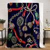 Luxurious Chains and Gem Pattern Patterned Flannel Blanket Perfect for the Bedroom Living Room, Sofa, or a Little Nap