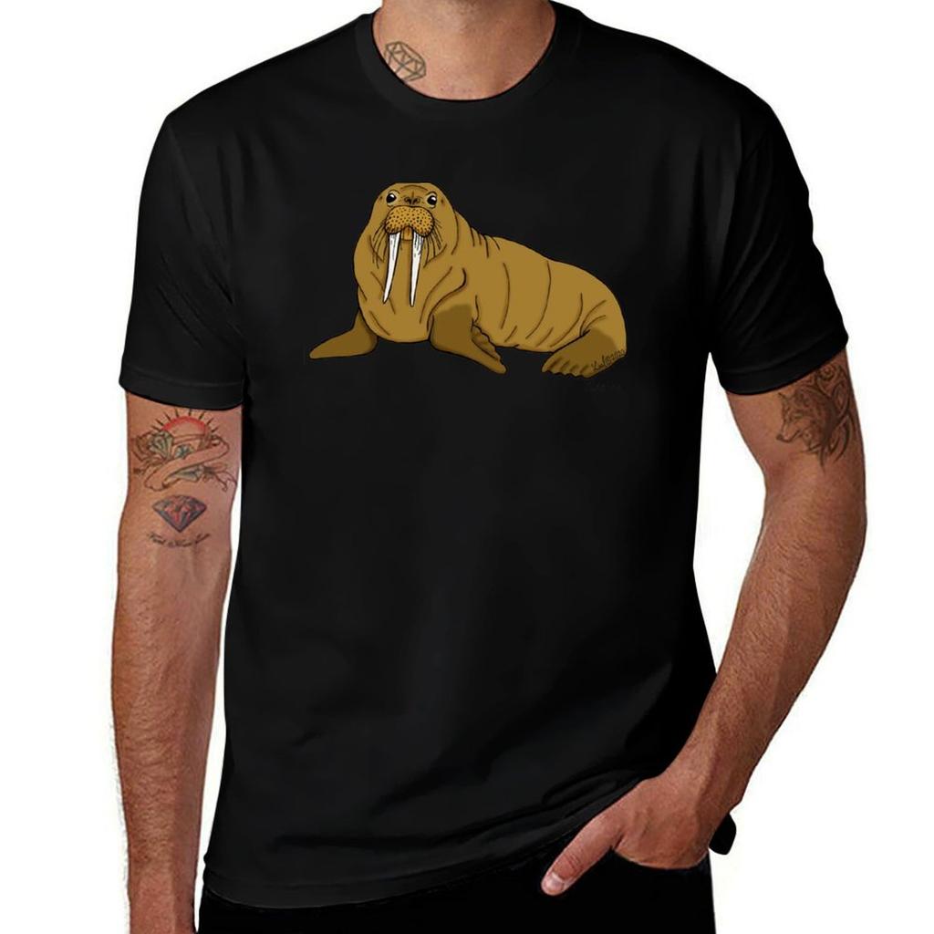 Walrus Tshirt Summer Print Short Sleeve Tee