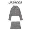 Ur Za Cos 2022 Autumn and Winter European and American Style New Women Houndstooth Short Suit Set 2010911 064
