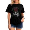 Halloween Skull Shirt for Women Vintage Skeleton Graphic Tees Jumbo Skull Print T Shirt Goth Punk Rock Short Sleeve Tops