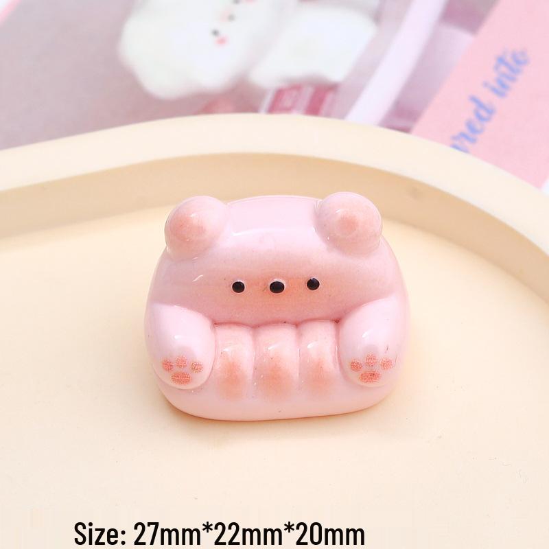 3D Bear Sofa Cartoon Shoe Charms, Cream Glue, Resin DIY Jewelry Accessories