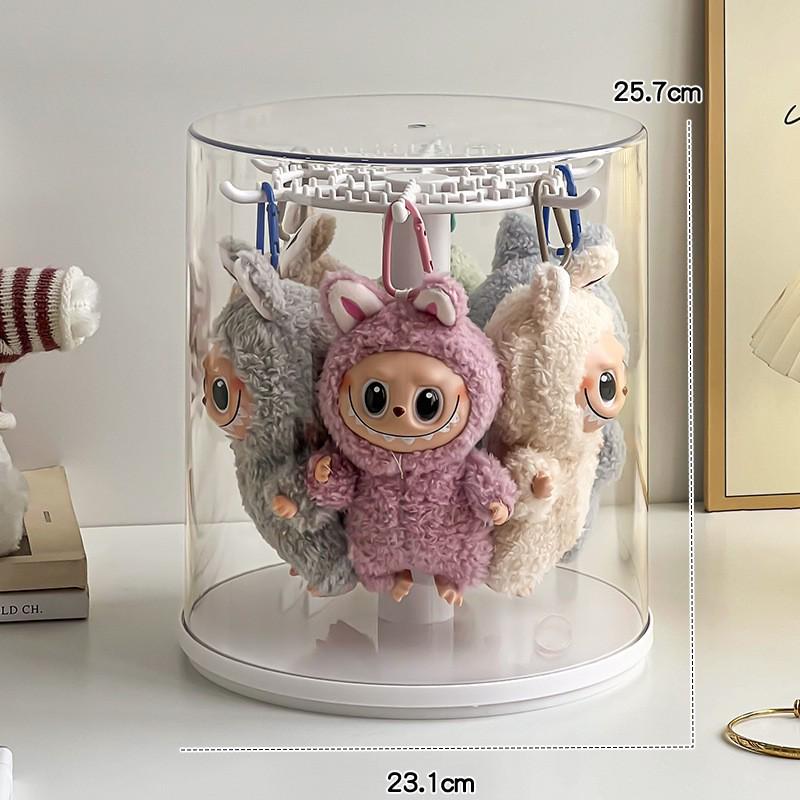 Rotating Labubu Plush Figurine Display Box and Stand