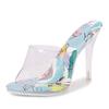 Summer Open-toed High Heels, Sexy Colored Cool Slippers, Crystal Transparent Large-size Sandals.