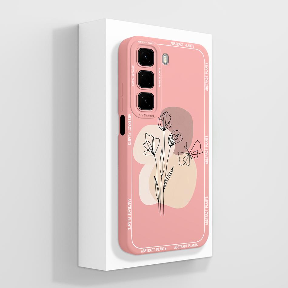 For Infinix Hot 50 Pro Plus Case Aesthetic Style Cover For Infinix Hot50i Full Protection Back Cover Soft Liquid Silicone Bumper