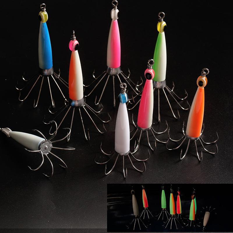 Umbrella-Shaped Style Squid Hook With Fish Eyes Sleeve-Fish Octopus Squid Bait Jig Hook Deep Sea Fishing Lure Cuttlefish Tackle