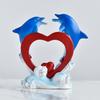 Dolphin Figurine Collectible Tabletop Resin Dolphin Statue Heart Dolphin Ornament Valentine's Day Gift for Women Wife Girlfriend