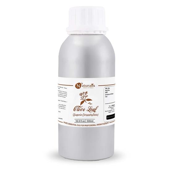 Naturalis Clove Oil for Teeth - Pure Essence of Clove Oil for Gum Care, Soothing Massage, Mehndi and Hair - Therapeutic Grade Essential Oil - 500ml 500ML