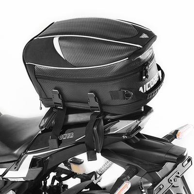 Wytrzymała motocyklowa torba tylna ze skóry PU z pokrowcem przeciwdeszczowym Odblaskowa Skalowalna Torba na Pełny Kask Motocyklowy Przechowywanie w Tylnej Części Podróżna Jazda