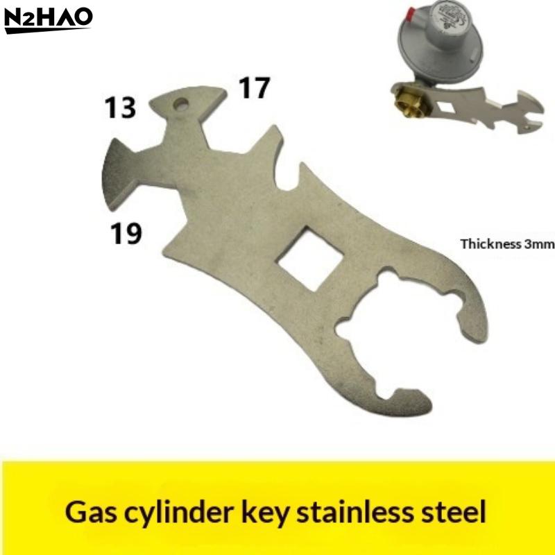 1Pcs Stainless Steel Gas Cylinder Wrench Gas Bottle Wrench For Outdoors Portable Cooking Gas Conditioning Tool Replacement Parts onesize