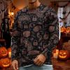 Men's Halloween Print Round Neck Long Sleeve T-Shirt