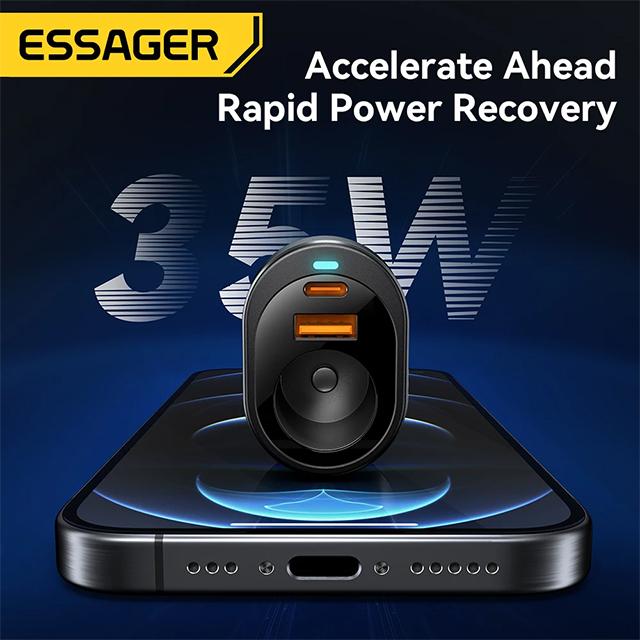 Essager 120W USB C Car Charger with 85W Car Lighter Port Fast Car Charger Adapter for iPhone 15 MacBook Xiaomi Laptop