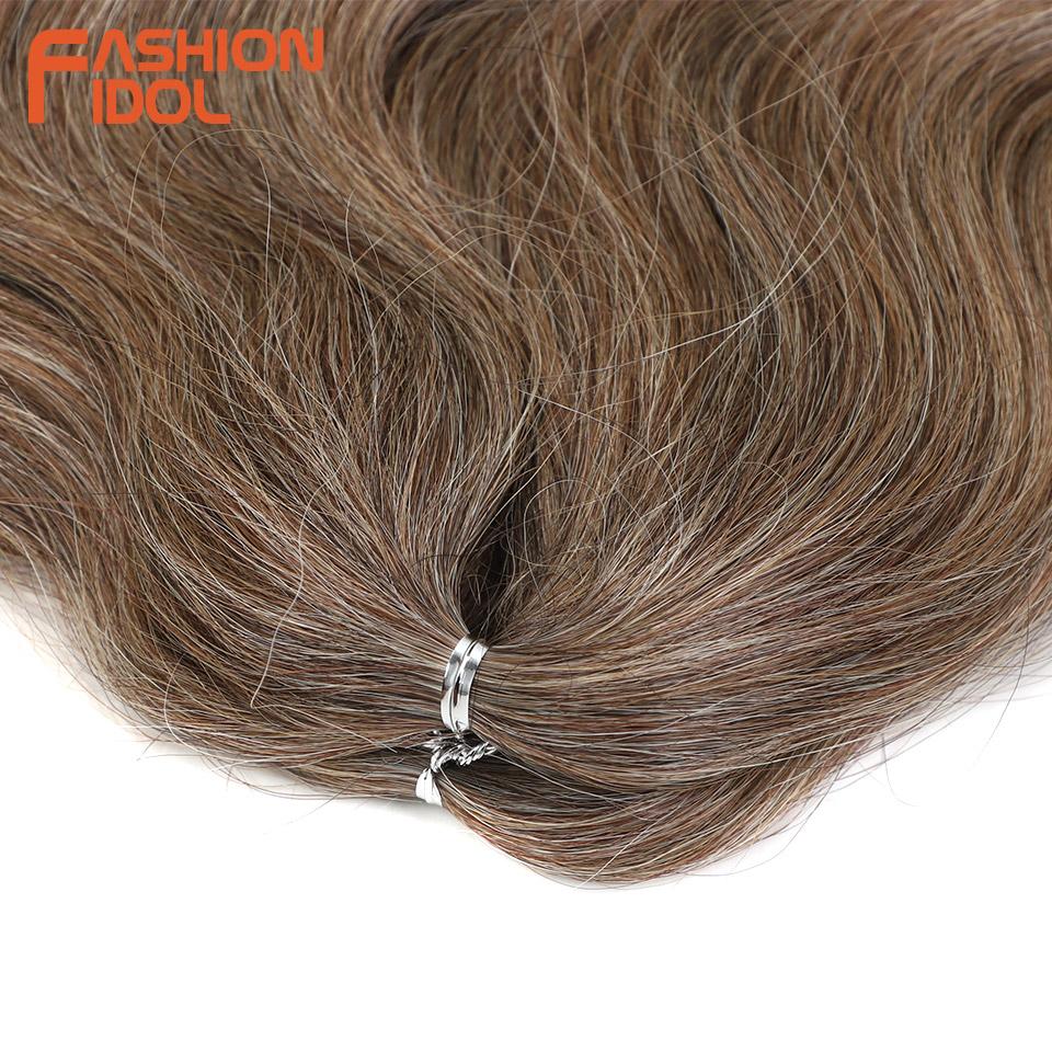 BELLA 24 Zoll Body Wave Häkelhaar 3 Stück Synthetisches Haar Zöpfe Kunsthaar Ombre Blond Braun Natürliche Flecht-Haarverlängerungen
