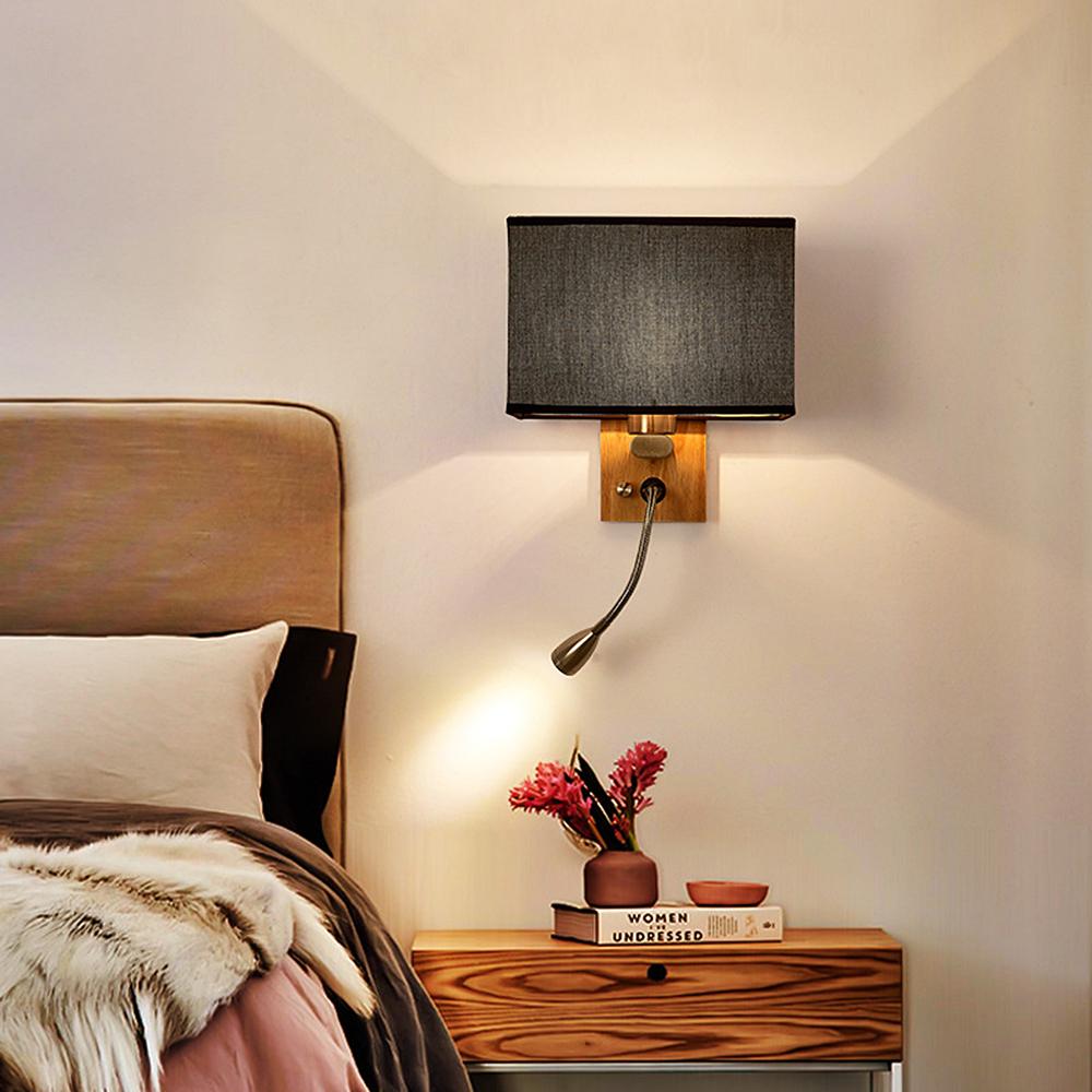 Wall Light LED Modern Wood Indoor Corridor Wall Mounted Sconce Without Bulb Chinese Style White