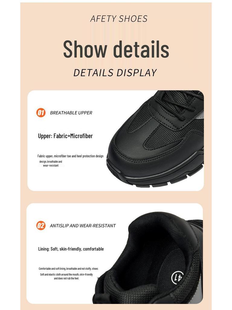 Anti-Static Dustproof Steel Toe Safety Shoes - Non-Slip, Anti-Smash, Anti-Puncture Work Footwear