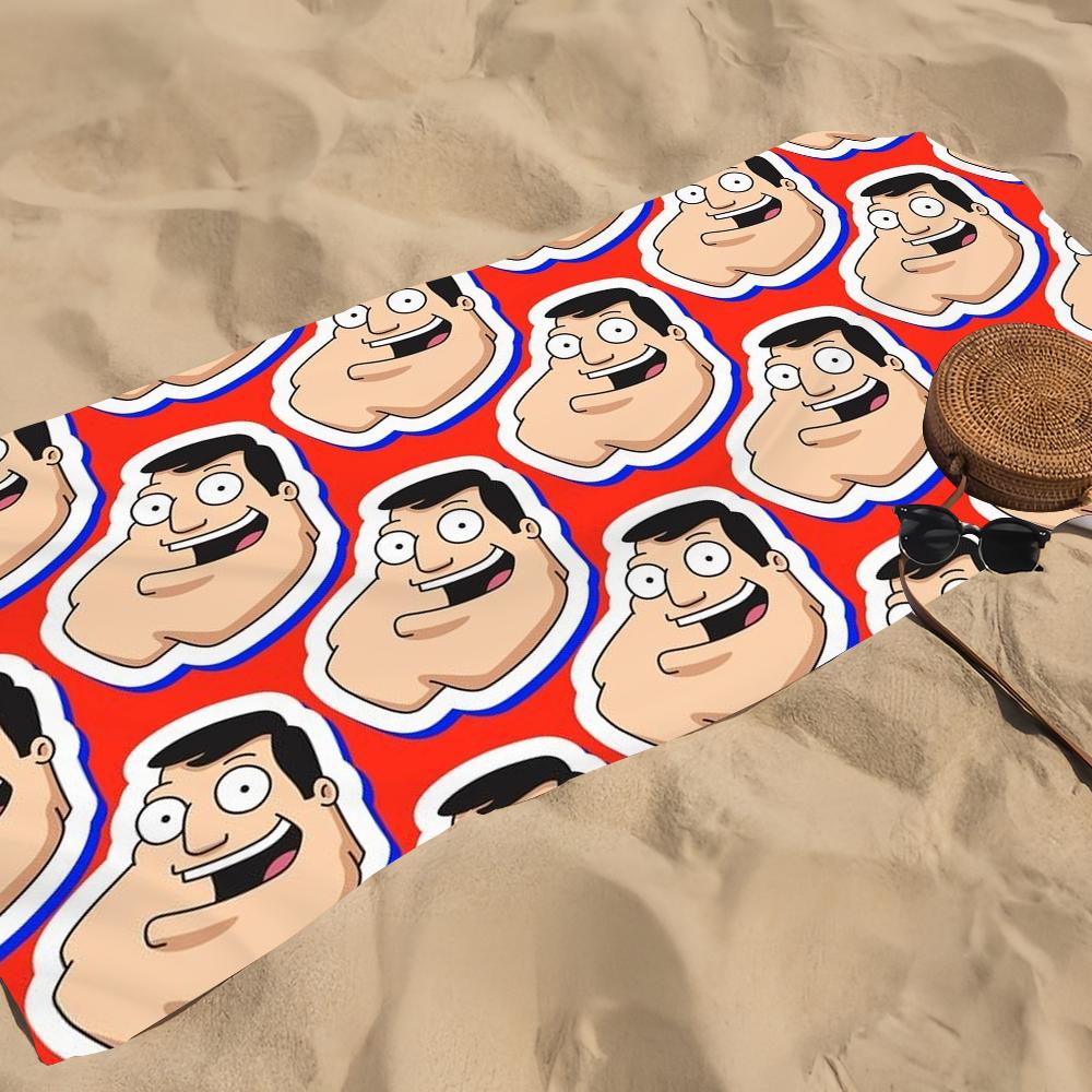 Cartoon A-American Funnt dad Cool Towel Beach Towel Oversized Quick Dry Towel Absorbent Soft Swim BeachTowels for Men Women