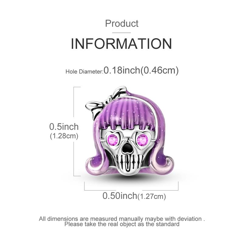 Original Copper Halloween Skeleton Witch Bat Pumpkin Charms Beads Skull Dangle Fit Women Original Bangle Bracelet