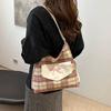 Trendy Summer 2024 Korean Style Plaid Tote Bag For Women With Chic Detail Bow