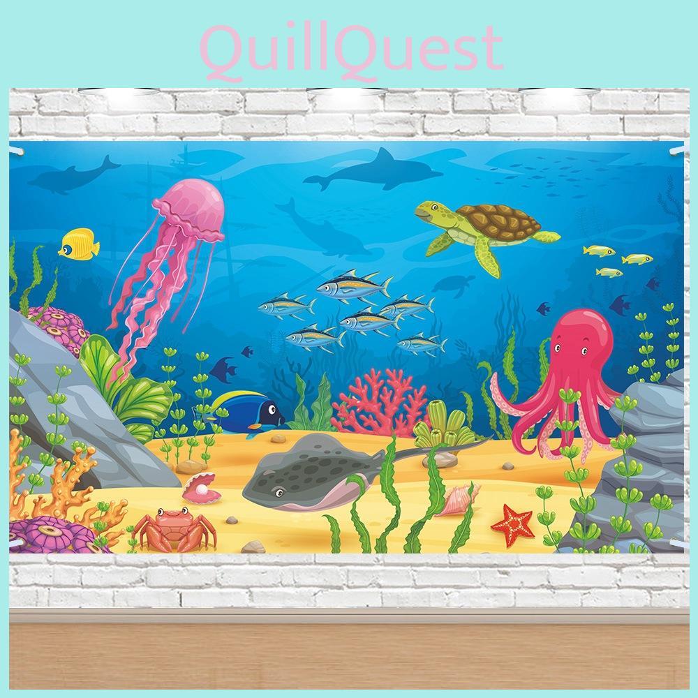 Life Themed Marine Background Banner For Birthday Party And Event Decoration